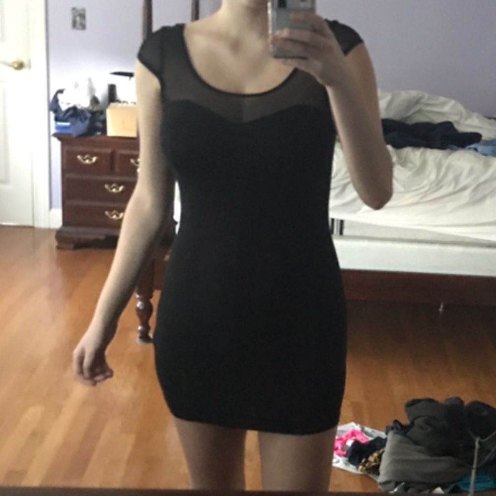 COPY - Mesh Collar Bodycon Dress